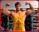 bodybuilder evan godbee golds gym tank top double biceps